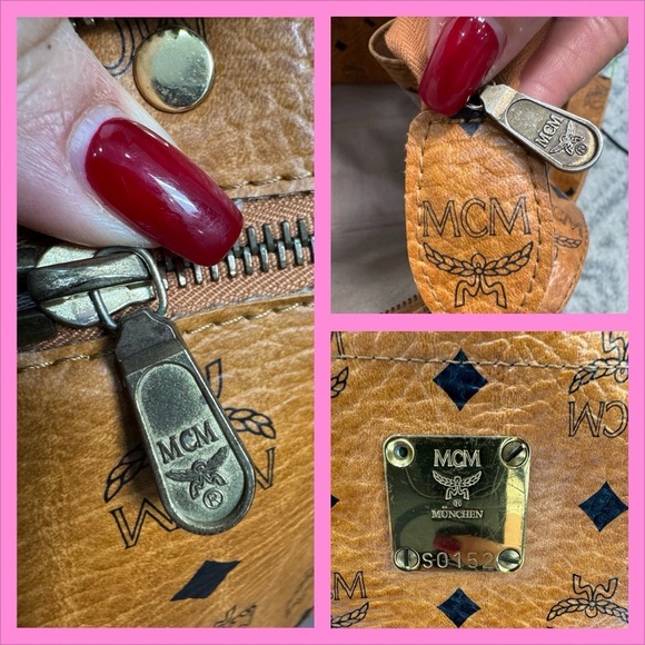 MCM Vintage Visetos Monogram Cognac Large Shopper Tote Carryall Shoulder Bag EUC - Picture 17 of 17